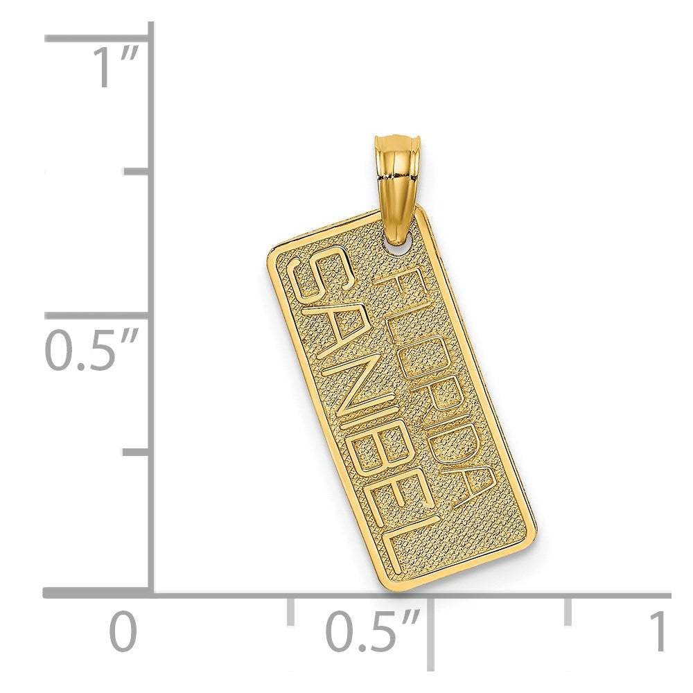 14K Gelbgold Strukturiert Klein Florida Sanibel License Platte