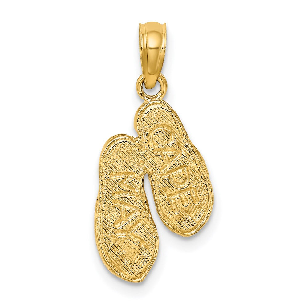 14K Gelbgold 3d Strukturiert Cape May Flip-flop Charm