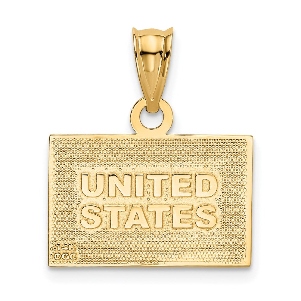 Emaillierter Anhänger „US-Flagge“ aus 14K Gelbgold