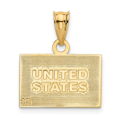 Emaillierter Anhänger „US-Flagge“ aus 14K Gelbgold