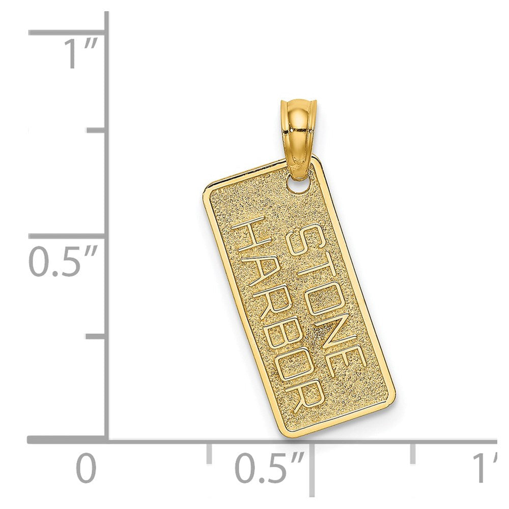 14K Gelbgold Strukturiert Stein Harbor License Platte