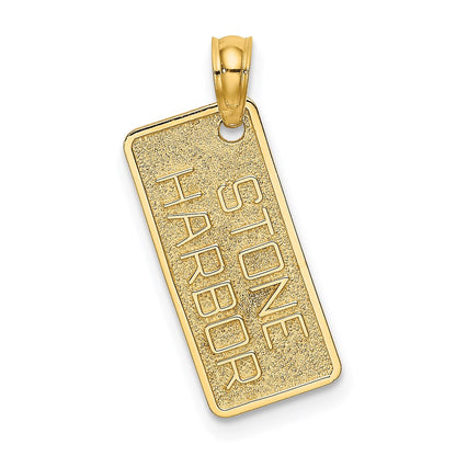 14K Gelbgold Strukturiert Stein Harbor License Platte