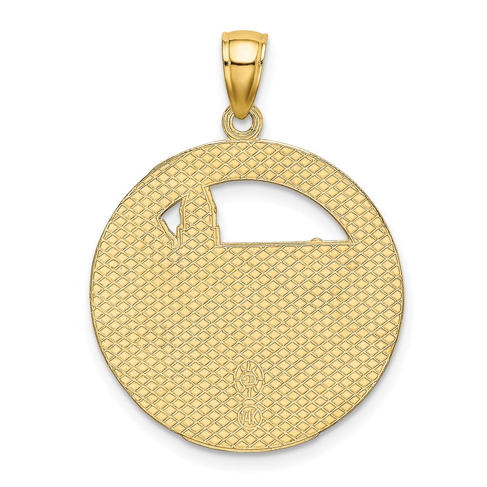 14K Gelbgold BOSTON Stadtbild-Charm, rund