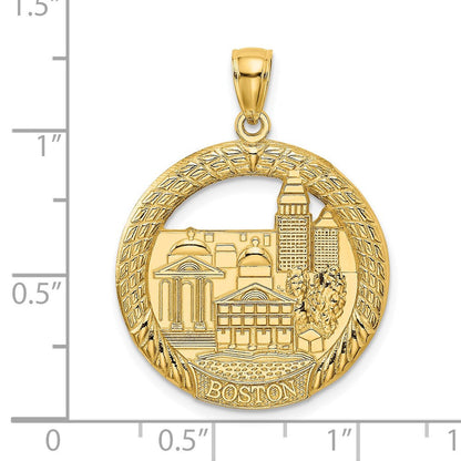 14K Gelbgold BOSTON Stadtbild-Charm, rund