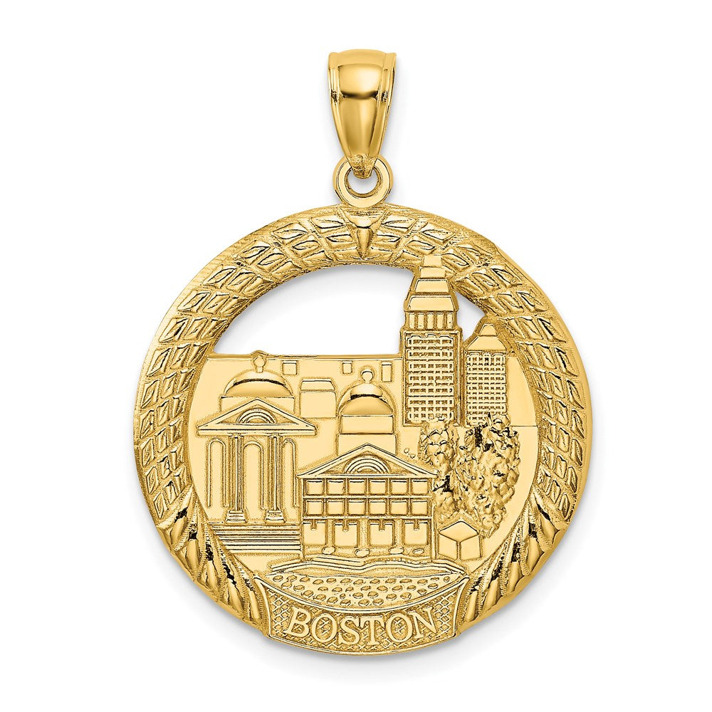 14K Gelbgold BOSTON Stadtbild-Charm, rund