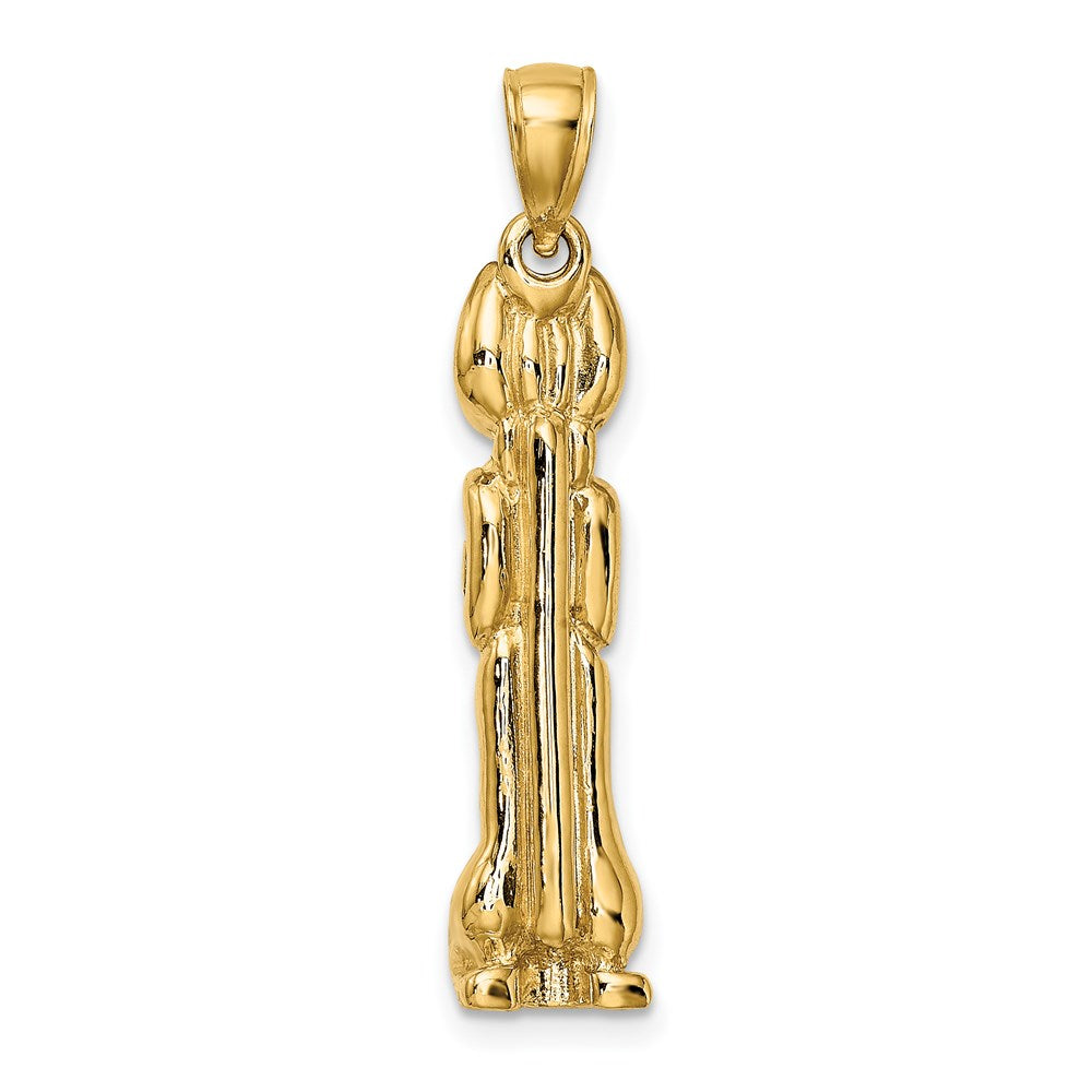 14 Karat Gelbgold 3D-polierter MARCO ISLAND Katzen-Charm