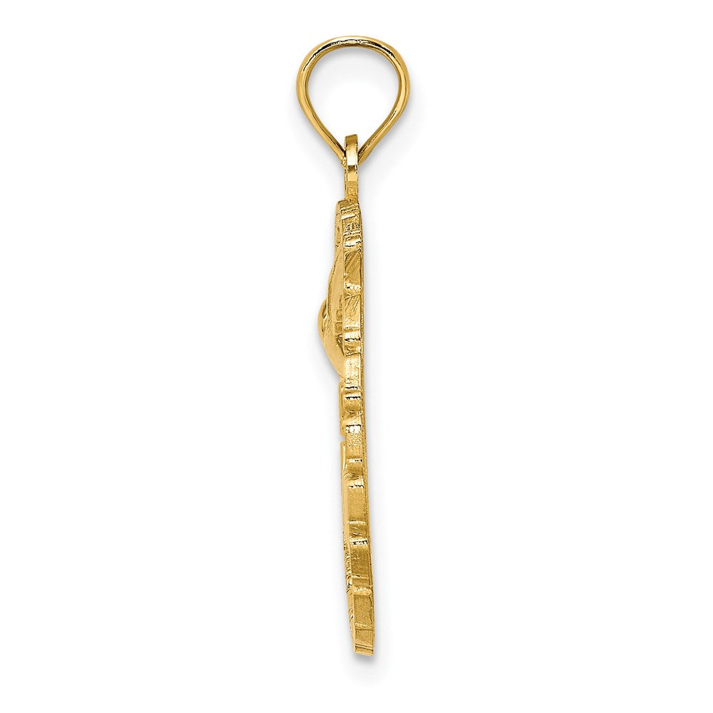 14K Gelbgold JAMAICA-Charm mit Vogel im Kreis