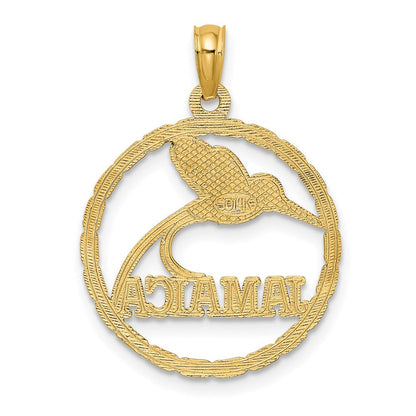 14K Gelbgold JAMAICA-Charm mit Vogel im Kreis
