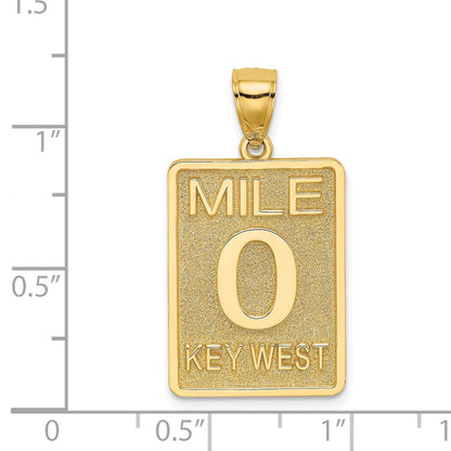 14K Gelbgold Mile Marker 0 / KEY WEST Charm