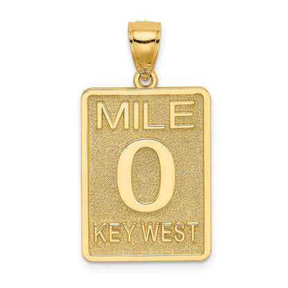 14K Gelbgold Mile Marker 0 / KEY WEST Charm