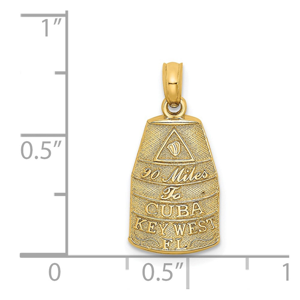 14K Gelbgold Klein Southern Most Point Usa / Key West Fl Charm