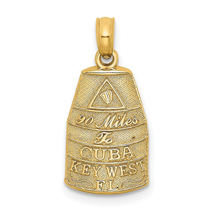 14K Gelbgold Klein Southern Most Point Usa / Key West Fl Charm