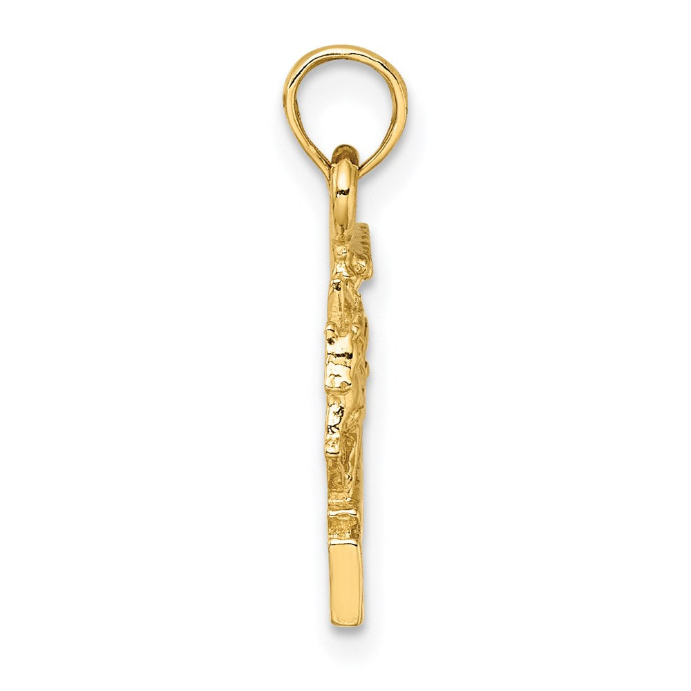 14K Gelbgold CHARLESTON Pferd-und-Wagen-Charm