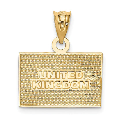 14K Gelb- und Rhodiumgold Anhänger „Flagge des Vereinigten Königreichs“, massiv, emailliert, mit Rhodium