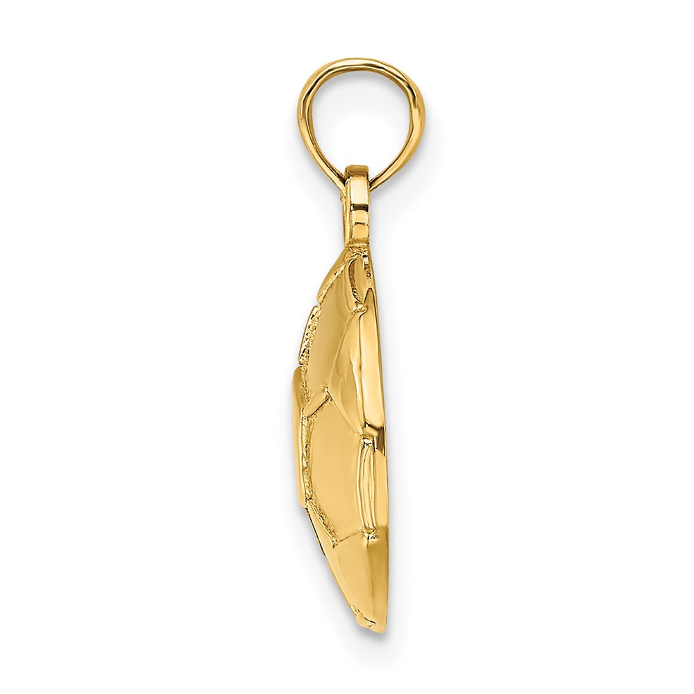 14k Gelbgold 2D-gravierbarer Fußball-Charm