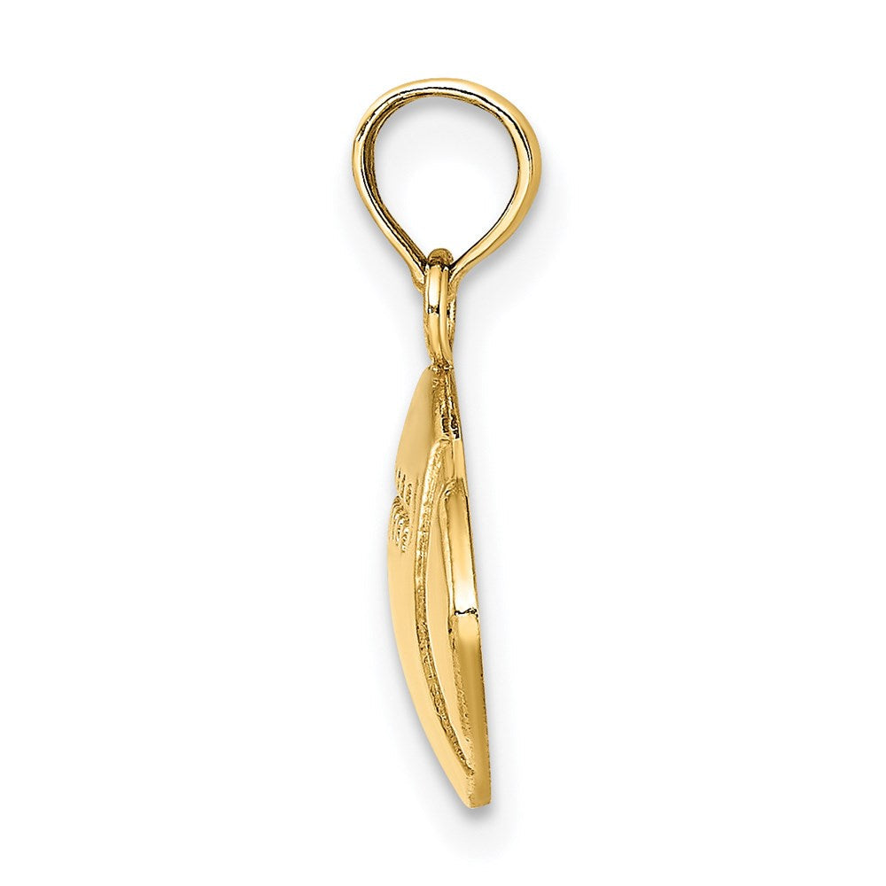 14K Gelbgold 2D gravierbarer Football-Charm