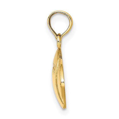 14K Gelbgold 2D gravierbarer Football-Charm
