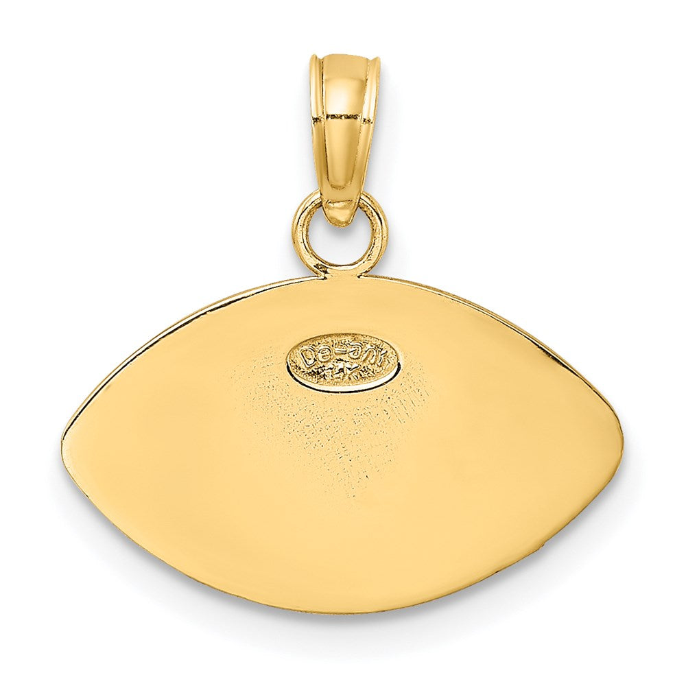14K Gelbgold 2D gravierbarer Football-Charm