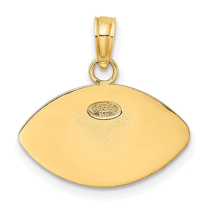 14K Gelbgold 2D gravierbarer Football-Charm
