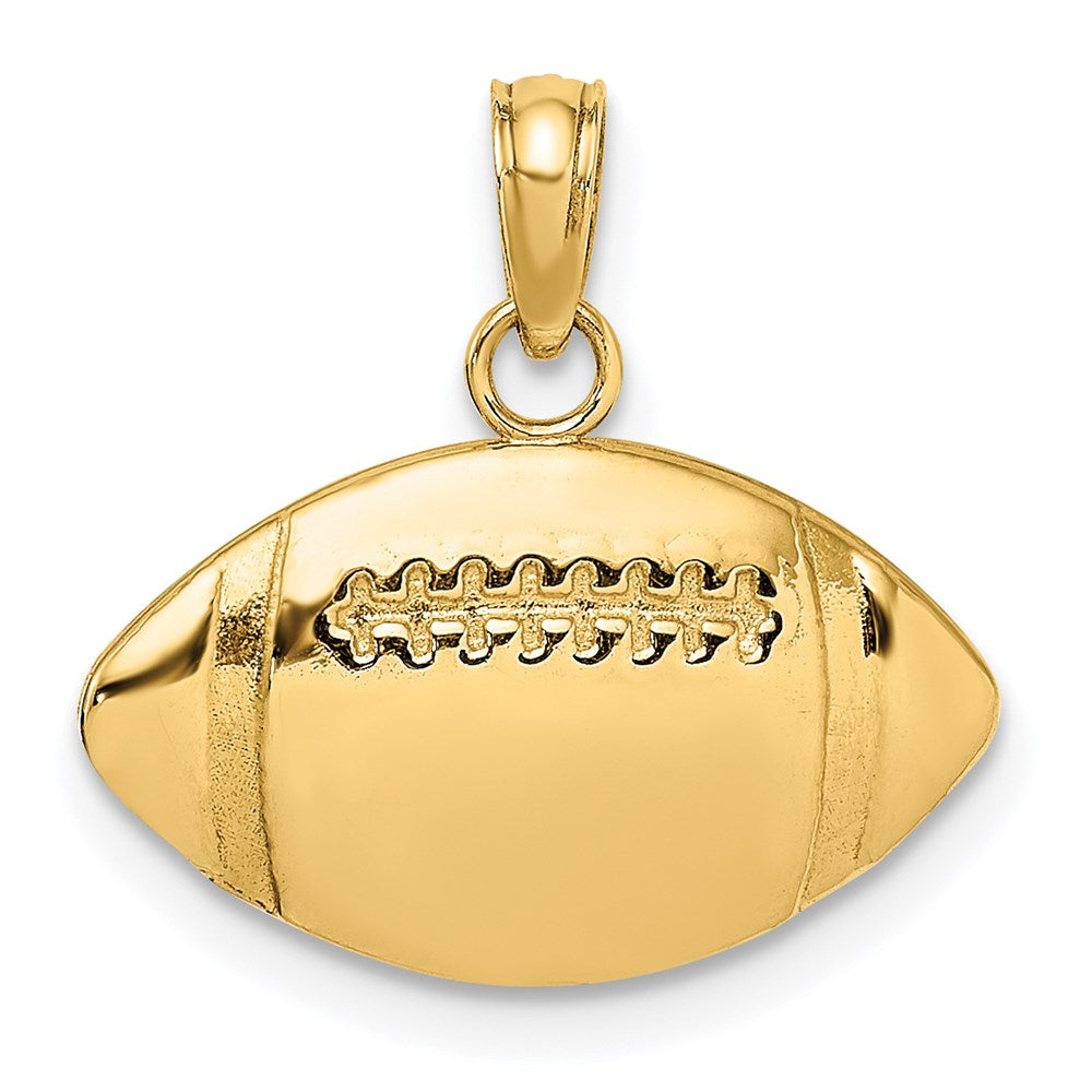 14K Gelbgold 2D gravierbarer Football-Charm