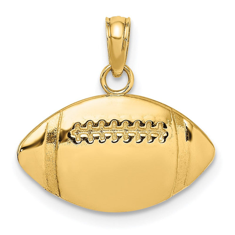 14K Gelbgold 2D gravierbarer Football-Charm