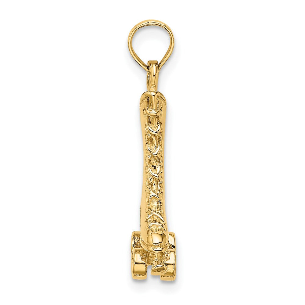 14K Gelbgold 3-D-Rollschuh-Charm