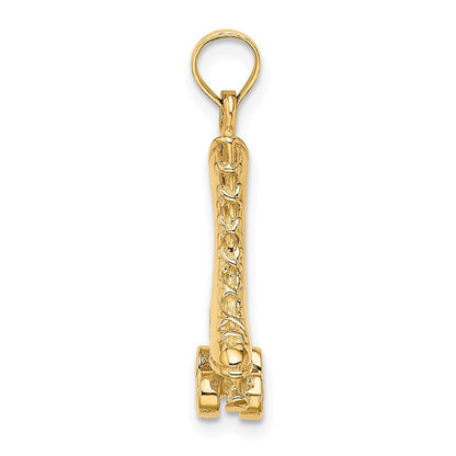 14K Gelbgold 3-D-Rollschuh-Charm