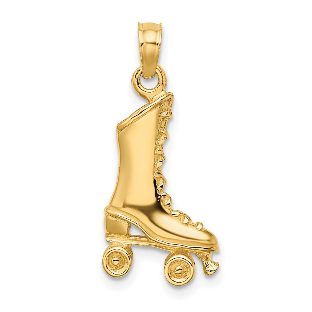 14K Gelbgold 3-D-Rollschuh-Charm