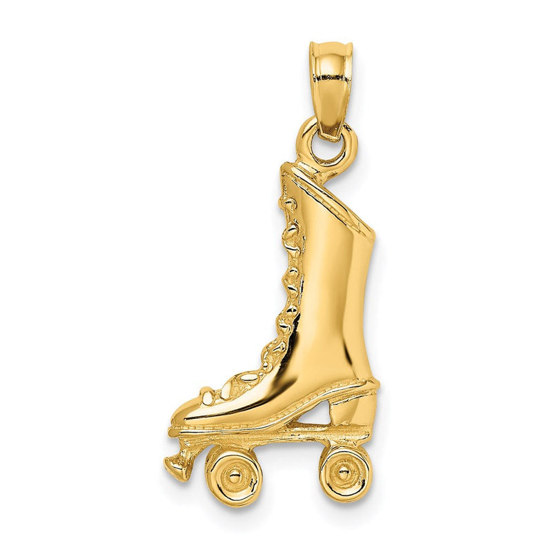 14K Gelbgold 3-D-Rollschuh-Charm