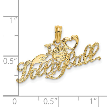 14K Gelbgold I Herz Volleyball Charm