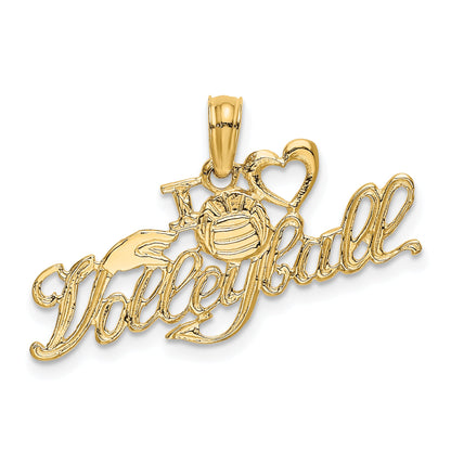 14K Gelbgold I Herz Volleyball Charm