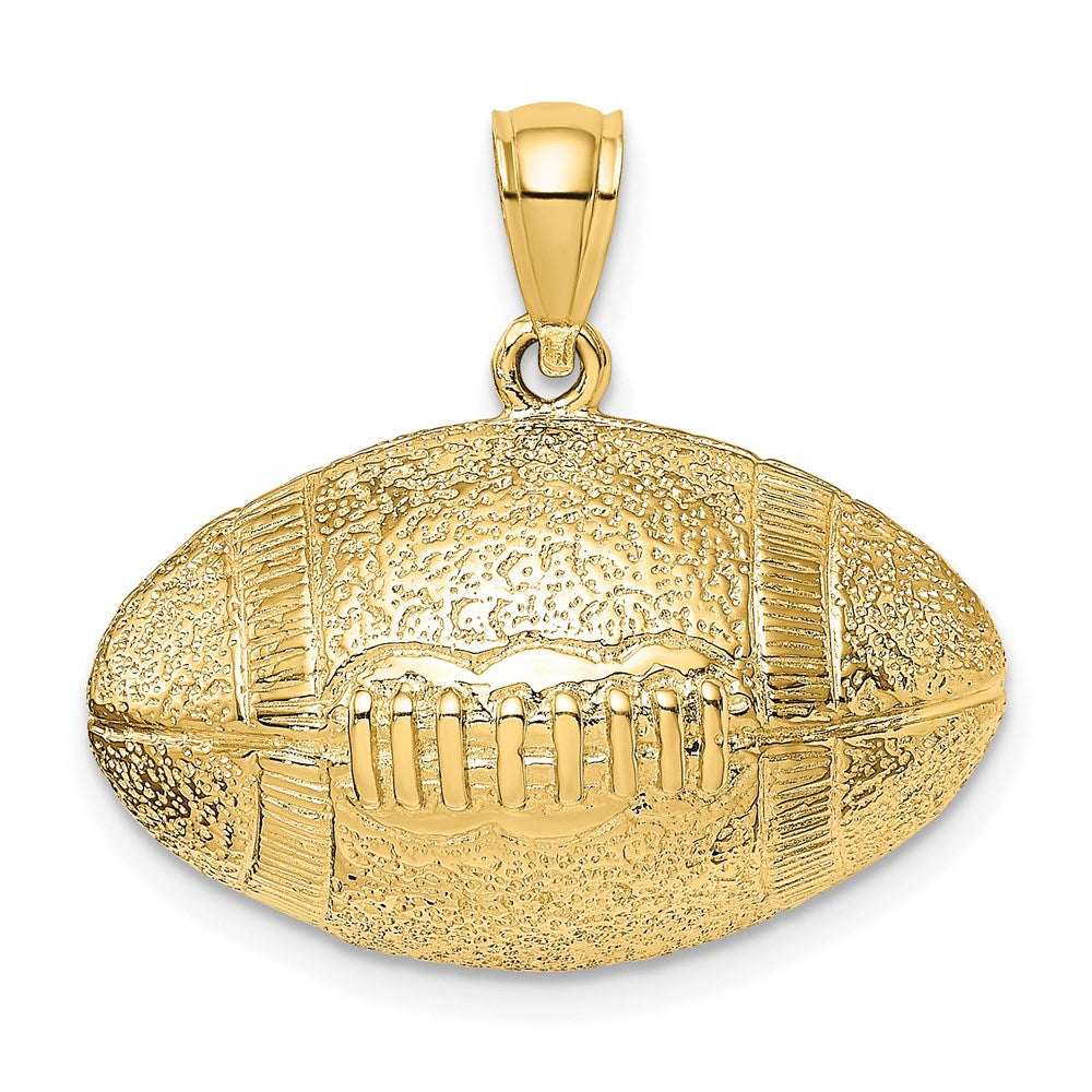 14K Gelbgold 3-D-Football-Anhänger, horizontal