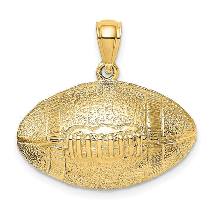 14K Gelbgold 3-D-Football-Anhänger, horizontal
