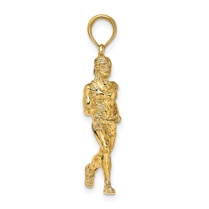 14K Gelbgold 3-D polierter Läufer-Charm