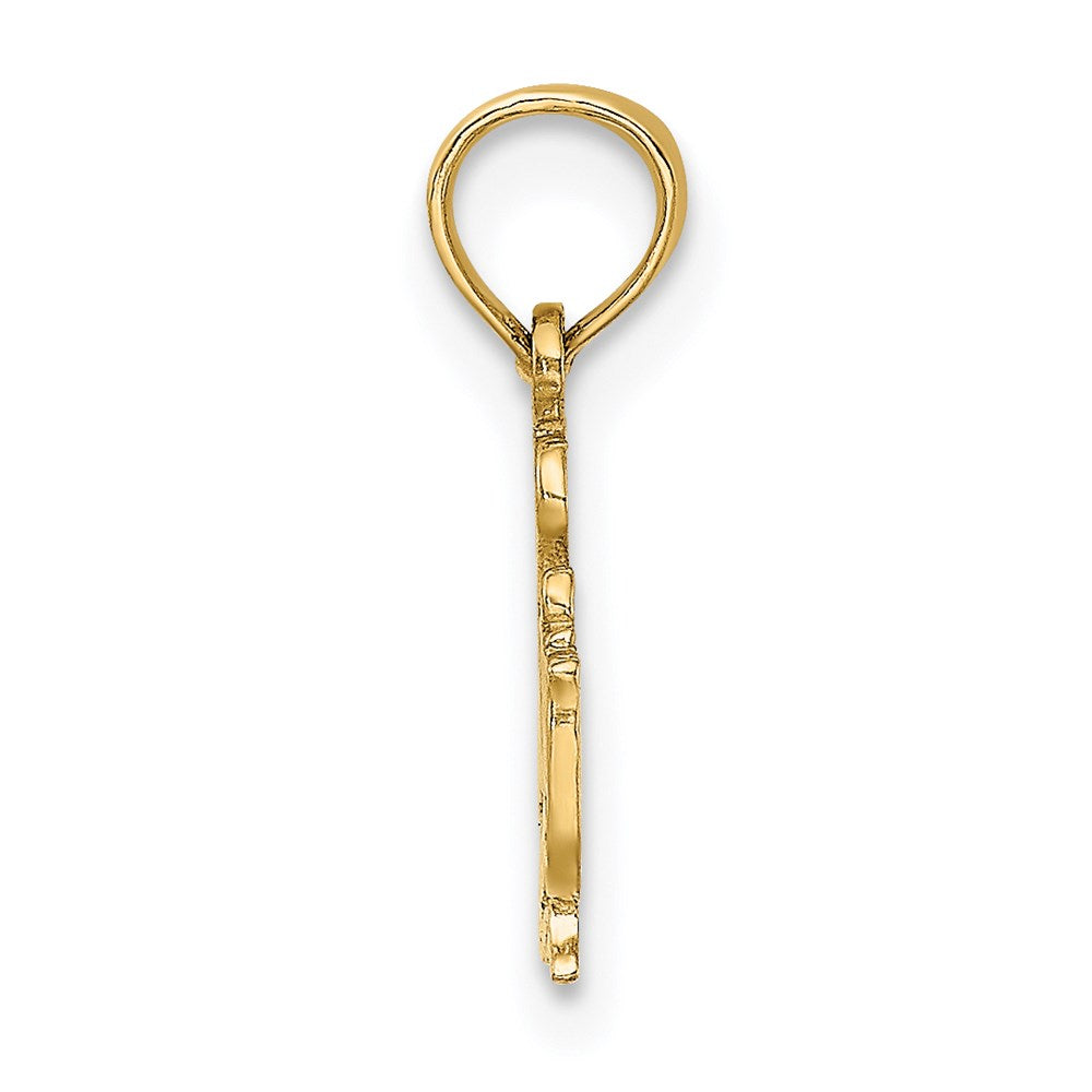 14K Gelbgold Poliert I Herz Swimming Charm