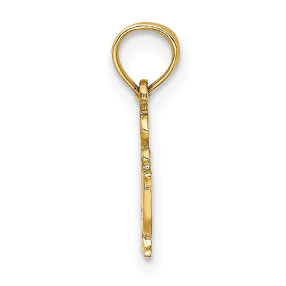 14K Gelbgold Poliert I Herz Swimming Charm