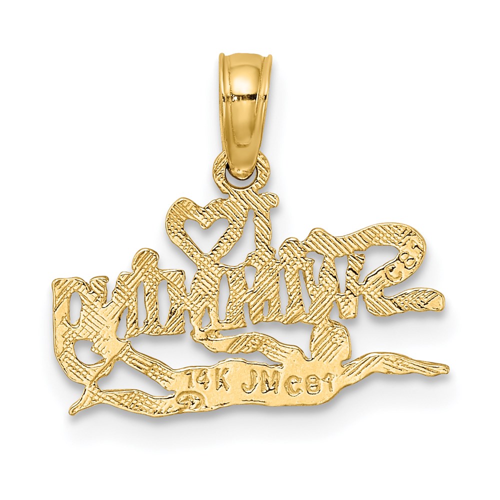 14K Gelbgold Poliert I Herz Swimming Charm