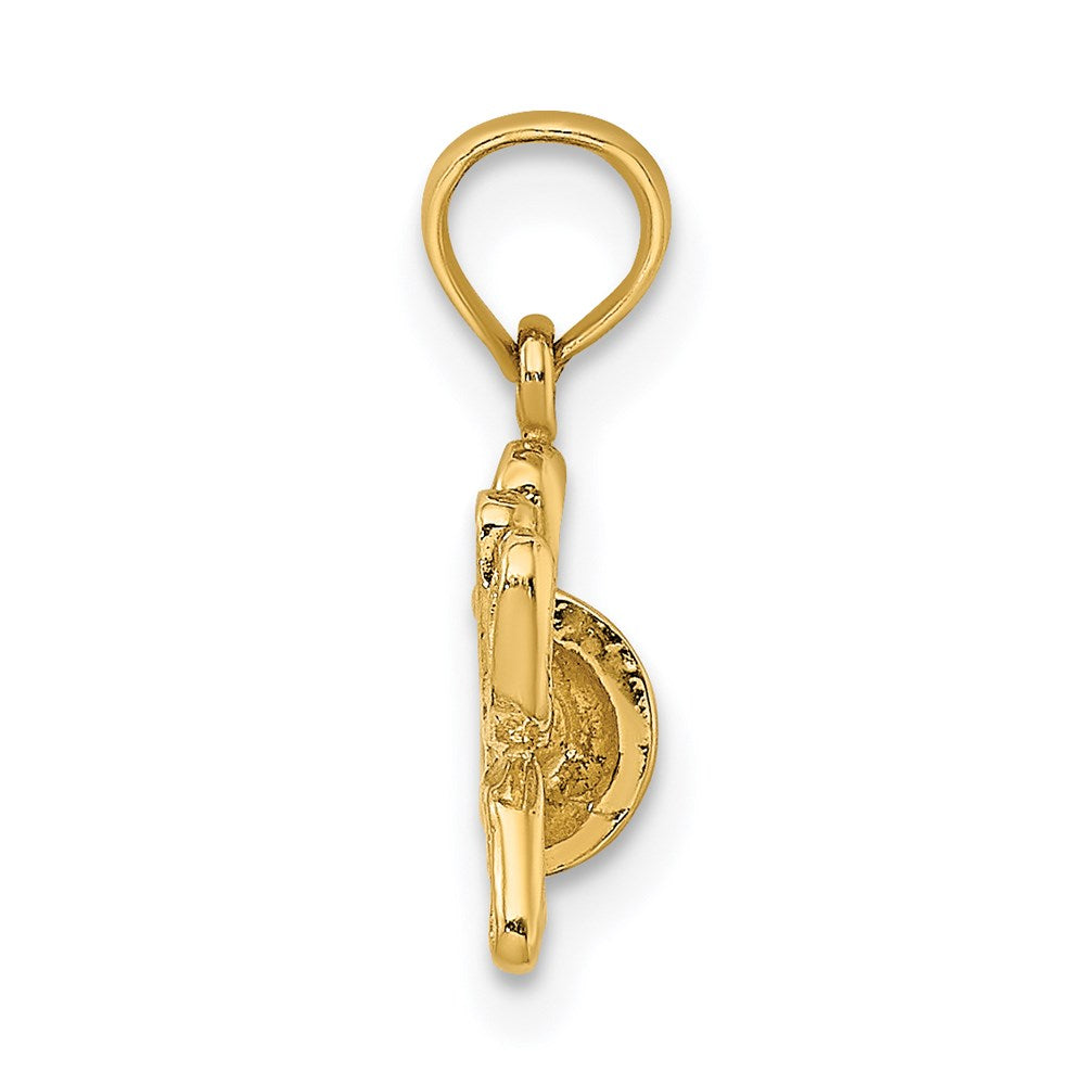 14K Gelbgold 2-d Strukturiert und Graviert Golf Bag Charm