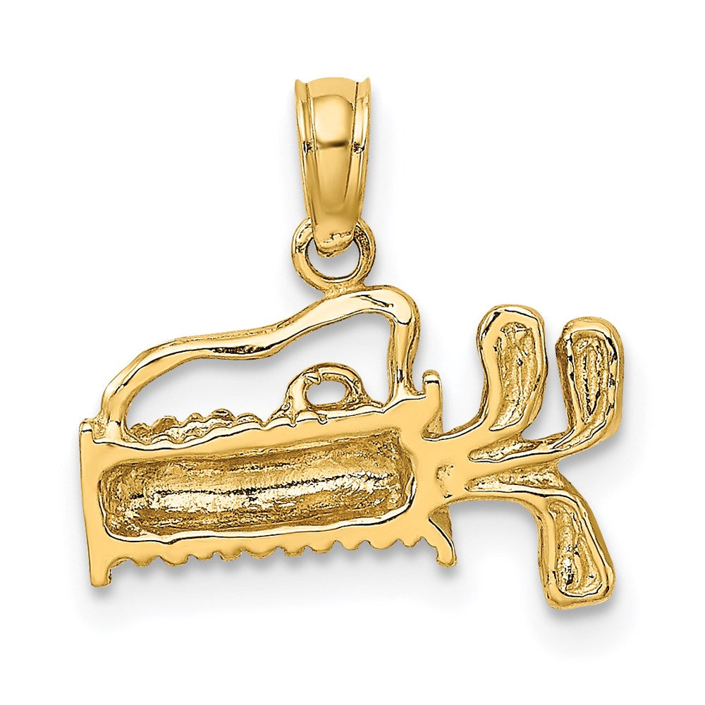 14K Gelbgold 2-d Strukturiert und Graviert Golf Bag Charm