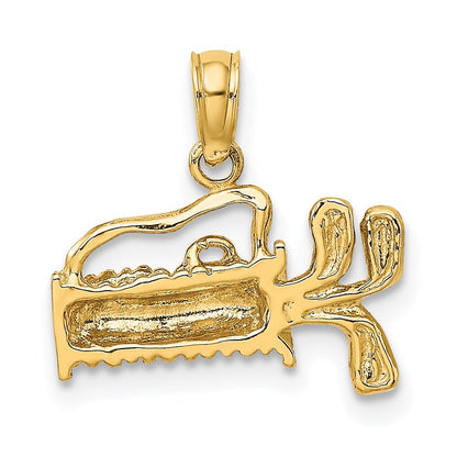 14K Gelbgold 2-d Strukturiert und Graviert Golf Bag Charm