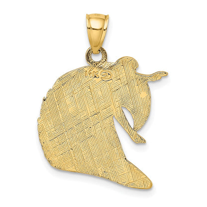 14K Gelbgold Charm "Surfer und Welle", poliert und strukturiert