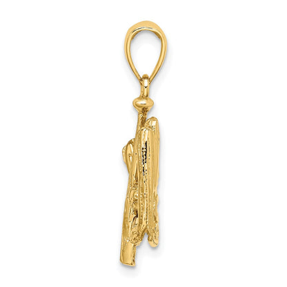 14K Gelbgold 3-D-Charm „Baseballhandschuh, Schläger und Ball“, poliert