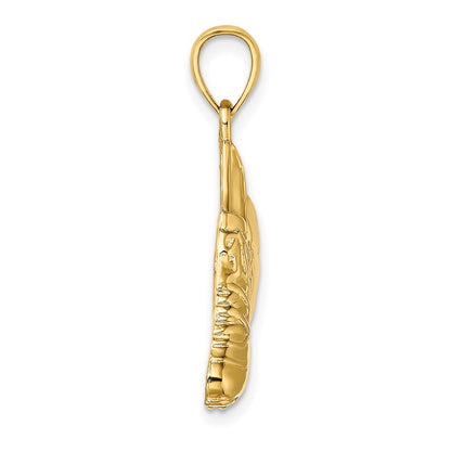 14K Gelbgold 2-D Polierter Fußball-und-Schuh-Charm