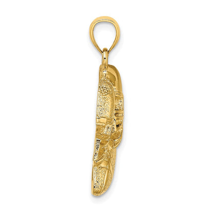 14K Gelbgold 2-D Doppel-Football-Helme und Ball Charm