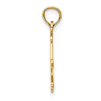 14K Gelbgold Poliert Snow Skis, Boot & Pole Charm