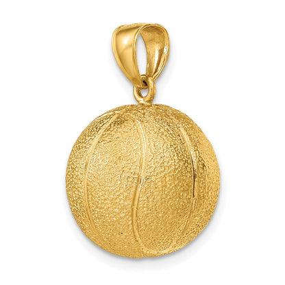 14K Gelbgold 3-D-texturierter Basketball-Charm
