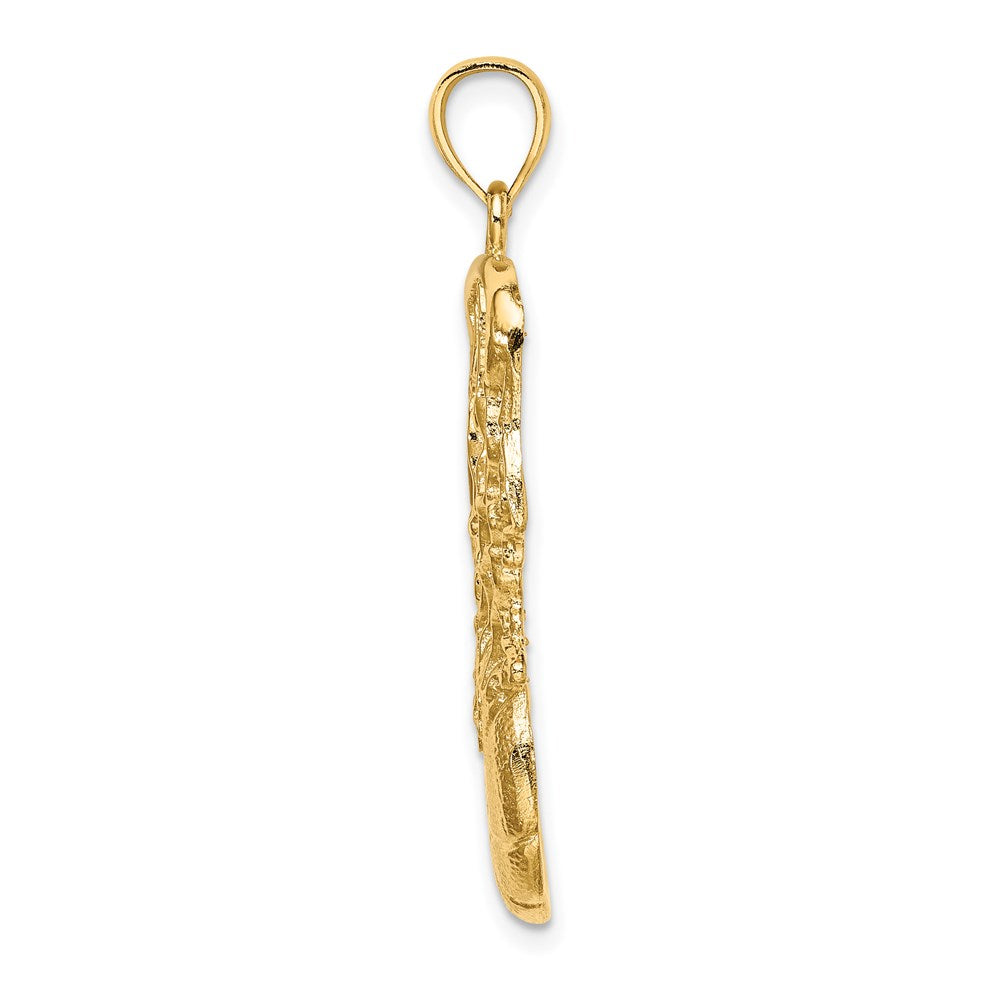 14K Gelbgold Basketball- und Netz-Charm mit Schwung-Design