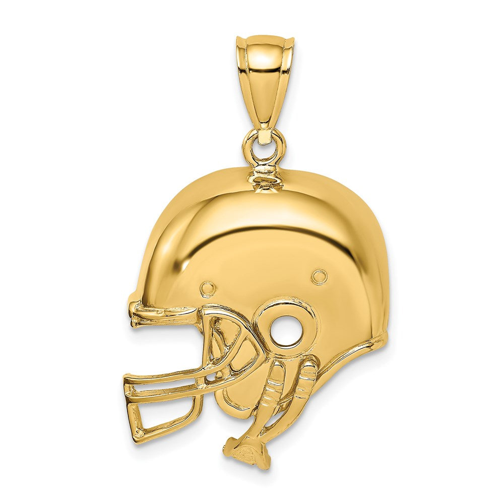 14K Gelbgold 2-D polierter Football-Helm-Charm