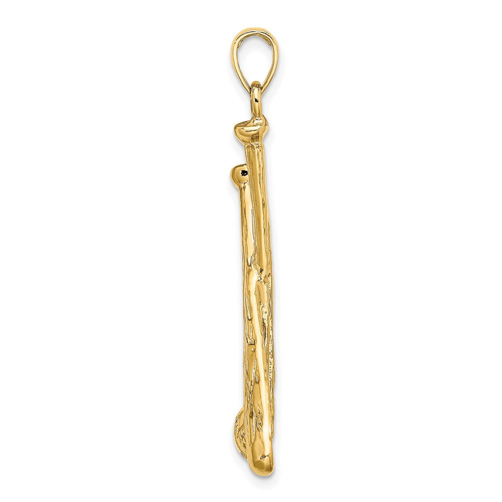 14K Gelbgold Baseball-Schläger und Ball Charm, 2-D