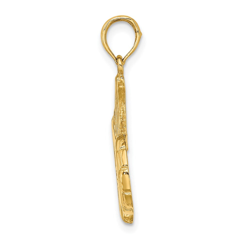 14K Gelbgold Charm "Fußballschuh kickt Ball" 2-D